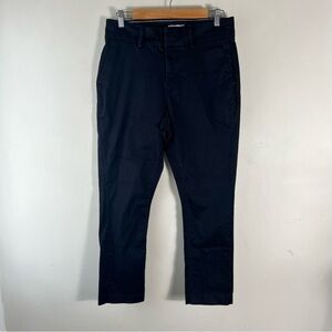 KOTN Womens Trouser Pants Size 10 Black Twill Egyptian Cotton Tapered Leg Pocket